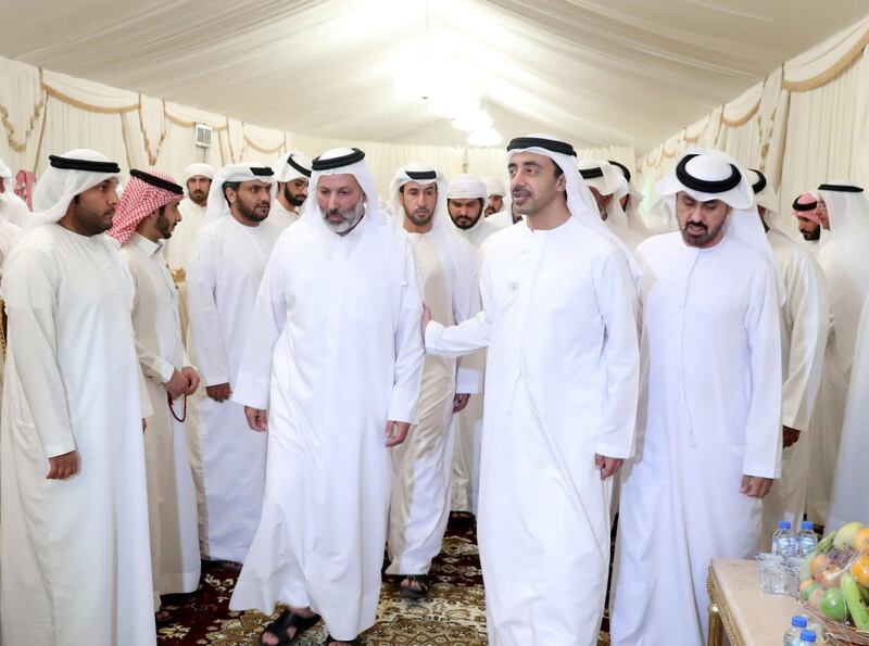 <p>Sheikh Abdullah bin Zayed, Minister of Foreign Affairs and International Co-operation, offers condolences to the family of Saeed Al Hajeri. Al Hajeri&nbsp;died while taking part in Operation Restoring Hope&nbsp;in Yemen. Wam</p>
