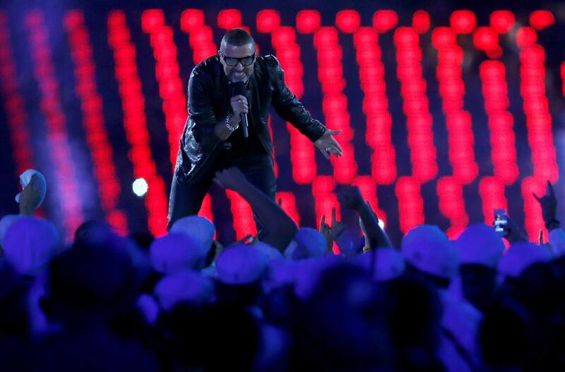 Singer George Michael performs during the closing ceremony of the London 2012 Olympic Games at the Olympic Stadium August 12, 2012. Stefan Wermuth / Reuters