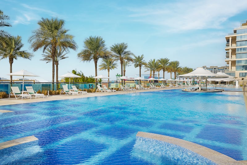 The resort has one of the longest swimming pools on the Palm