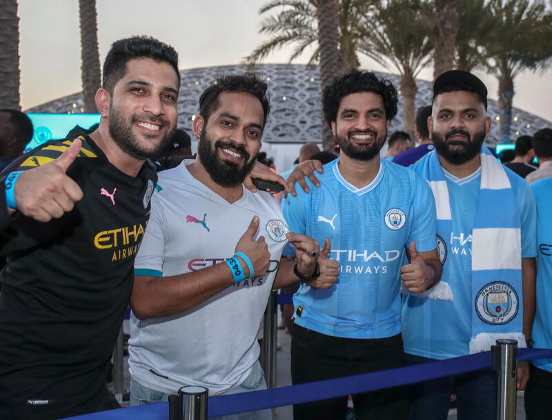 Manchester City fans at the Louvre Abu Dhabi