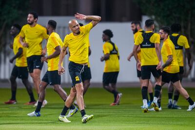 Al Ittihad players take part in training in Jeddah ahead of their Club World Cup match against Auckland City. AP