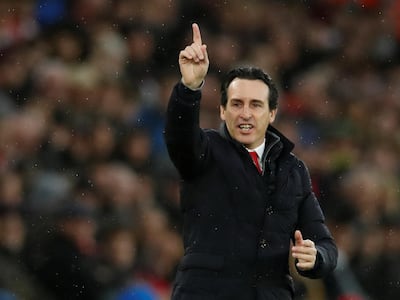 Soccer Football - Premier League - Southampton v Arsenal - St Mary's Stadium, Southampton, Britain - December 16, 2018  Arsenal manager Unai Emery gestures  REUTERS/David Klein  EDITORIAL USE ONLY. No use with unauthorized audio, video, data, fixture lists, club/league logos or "live" services. Online in-match use limited to 75 images, no video emulation. No use in betting, games or single club/league/player publications.  Please contact your account representative for further details.