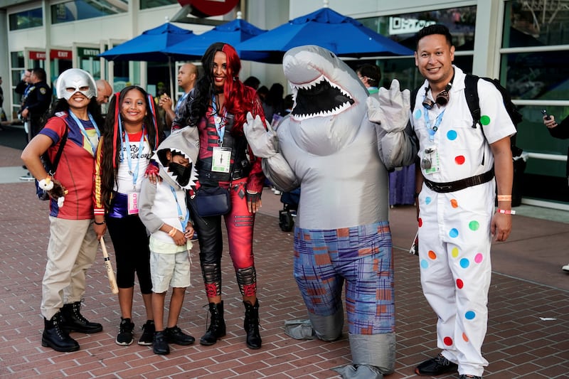 Cosplayers dressed as characters from DC Comics' Suicide Squad. Reuters