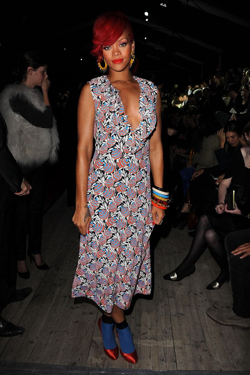 PARIS - OCTOBER 06:  Rihanna attends the Miu Miu Ready to Wear Spring/Summer 2011 show during Paris Fashion Week on October 6, 2010 in Paris, France.  (Photo by Pascal Le Segretain/Getty Images)