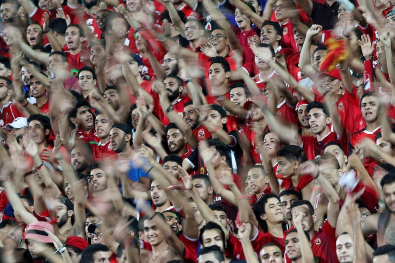 Al Ahly fans gather inside the Al-Salam stadium in Cairo, Egypt, ahead of the Al Ahly vs Horoya football match. Reuters