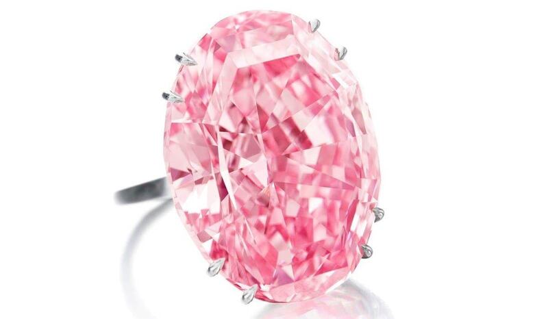 The Pink Star sold at auction in Hong Kong for $71.2 million, breaking the record for the most expensive jewel ever sold at auction. Courtesy Sotheby's
