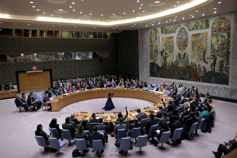 UN Security Council members discuss the conflict between Israel and Hamas in New York. Reuters