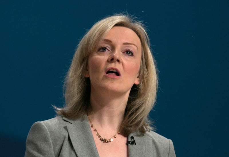 Addressing the Conservative party conference in Birmingham in 2014 when she was secretary of state for environment, food and rural affairs. Getty Images
