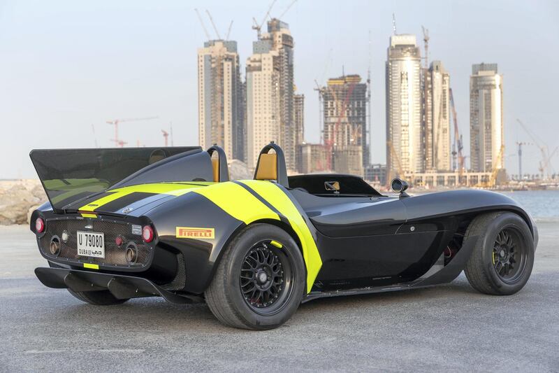 DUBAI, UNITED ARAB EMIRATES. 28 MAY 2018. The Jannarelly safety car produced in Dubai at the Jannarelly factory in Al Jadaf boatyard. (Photo: Antonie Robertson/The National) Journalist: Adam Workman. Section: Motoring.