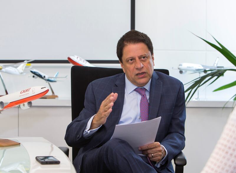 DUBAI, UNITED ARAB EMIRATES  27 August 2018- Interview with Firaz Tirapore, CEO of  Dubai government backed Dubai Aerospace Enterprise at his office in DIFC, Dubai. Leslie Pableo for The National for Sarah Townsend story