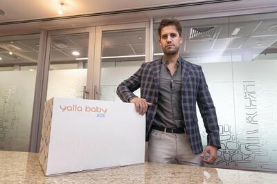 DUBAI, UNITED ARAB EMIRATES. 10 SEPTEMBER 2019. Francisco Pellegrini, CEO of Yalla Baby Box, an online baby products delivery service. For Money & Me.  (Photo: Antonie Robertson/The National) Journalist: David Dunn. Section: National.
