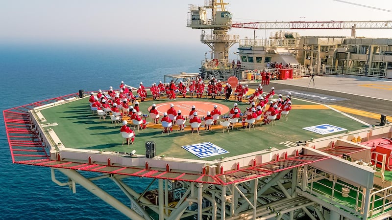 The Youth Circle event on the Umm Lulu offshore platform is the first of a series of events planned by Adnoc's Youth Council this year. Courtesy of Adnoc