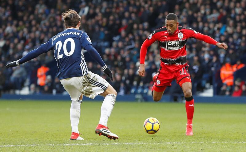 Left midfield: Rajiv van la Parra (Huddersfield) – Set Huddersfield on their way to a crucial victory against West Brom as they moved a step nearer safety. Paul Childs / Reuters