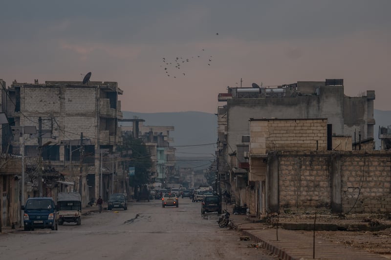 The routine of daily life continues among the ruins of Jindires.  Areas outside the control of President Bashar Al Assad in north-west Syria were hardest hit by the earthquake