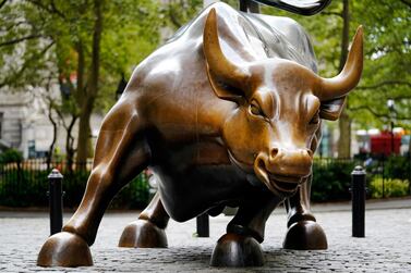 The Charging Bull statue in New York. For the first time in more than a year, Covid-19 is no longer the biggest risk for global financial markets, according to the results of Bank of America's Global Fund Manager Survey in February. Photo: AP 