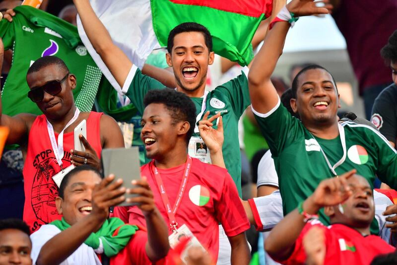 Madagascar supporters celebrate. AFP