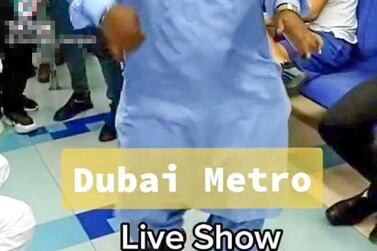 An image of the maskless man filmed dancing on the Dubai Metro released by Dubai Police. Courtesy: Dubai Police