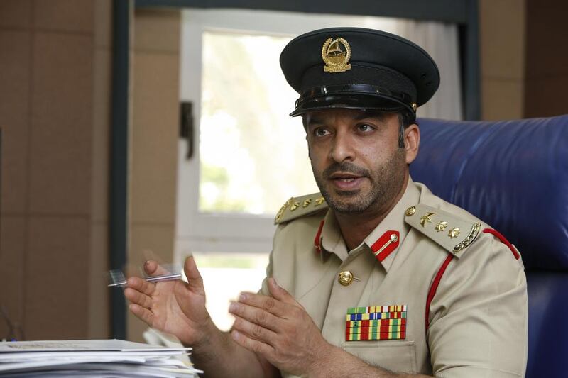 Col Saif Al Mazrouei, of Dubai Police, says lorries parked on the roadside are the cause of a large number of accidents. Antonie Robertson / The National