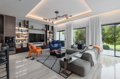 The spacious open-plan living room in the Montgomerie Maisonettes villa. Photo: Luxhabitat Sotheby's International Realty