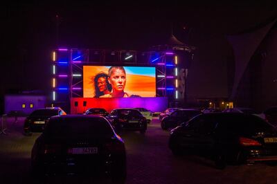 The drive-in cinema at Yas Marina Circuit. 