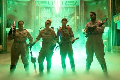 Melissa McCarthy, Kate McKinnon, Kristen Wiig and Leslie Jones in 'Ghostbusters'. Photo: Hopper Stone, SMPSP / CTMG