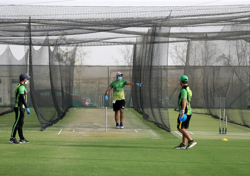 Dubai, United Arab Emirates - Reporter: Paul Radley. Sport. Cricket training returns with Its just cricket UAE returning to training in Jebel Ali. Monday, June 1st, 2020. Dubai. Chris Whiteoak / The National