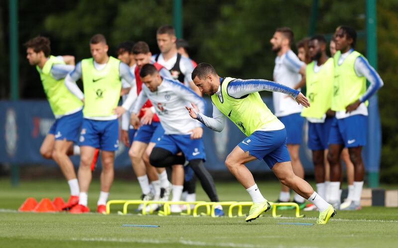 Chelsea's Eden Hazard during training. Reuters