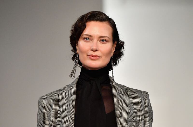 Canadian model Shalom Harlow walks the catwalk at the Ralph Lauren Fall 2022 Collection show at the Museum of Modern Art in New York City. AFP