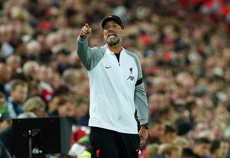 Liverpool manager Jurgen Klopp on the touchline. PA