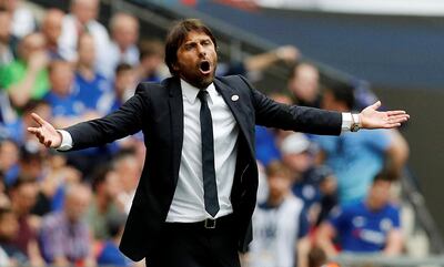 Soccer Football - FA Cup Semi Final - Chelsea v Southampton - Wembley Stadium, London, Britain - April 22, 2018   Chelsea manager Antonio Conte reacts                REUTERS/Darren Staples