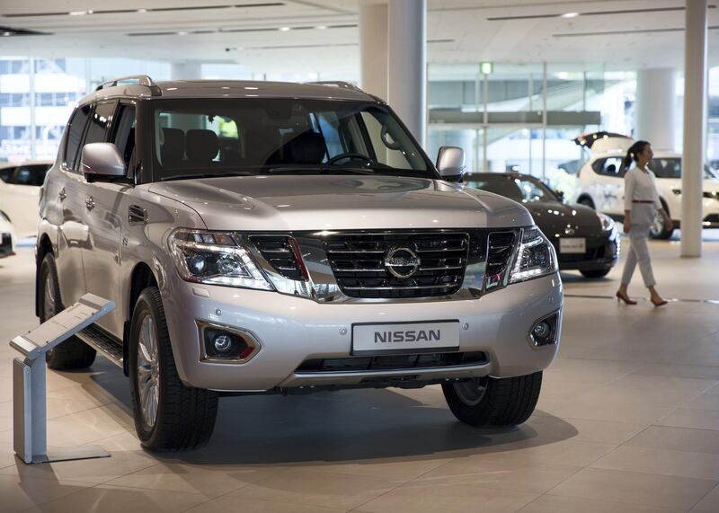 epa05301039 A Nissan Patrol vehicle is seen on display at the company's global headquarters showroom in Yokohama, south of Tokyo, Japan, 12 May 2016. Nissan Motor Company posted a operating profit more than 34 percent to 793.3 billion yen (6.6 billion US dollars).  EPA/CHRISTOPHER JUE *** Local Caption *** 52750151