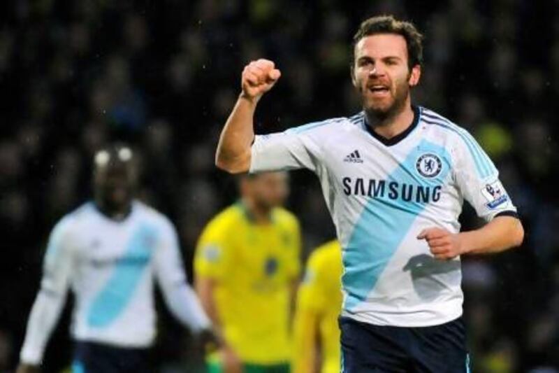 The hard work put in by midfielder Juan Mata has pleased his manager at Chelsea.
