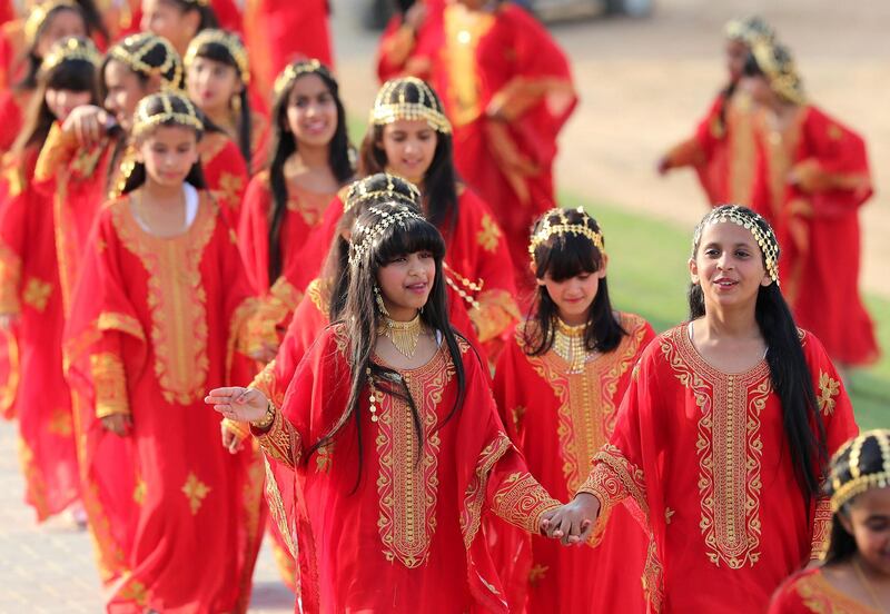 Abu Dhabi, United Arab Emirates - December 03, 2019: More than 100 tribes take part in the March of the Union. Tuesday, December 3rd, 2019. Zayed Heritage Fest, Abu Dhabi. Chris Whiteoak / The National