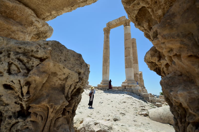 Visitors tour the Amman Citadel in Jordan, where archaeologists have found evidence of habitation dating back 3,600 years. All photos: Reuters
