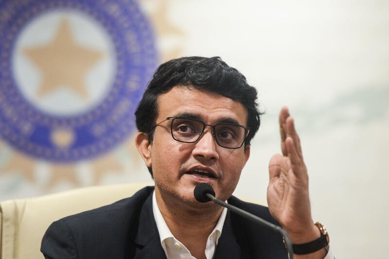 (FILES) In this file photo taken on October 23, 2019, former cricketer Sourav Ganguly, newly-elected president of the Board of Control for Cricket in India (BCCI), speaks during a press conference at the BCCI headquarters in Mumbai. India's cricket board has decided to slash the prize money by half for winners and runners-up of this year's Indian Premier League, one of cricket's most lucrative T20 tournaments. / AFP / Punit PARANJPE                      
