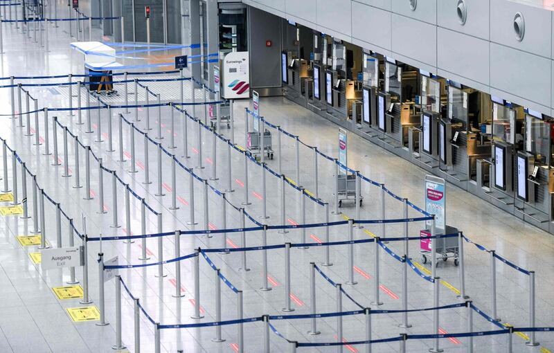 Duesseldorf Airport, in Germany,  is quiet. AFP