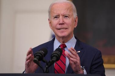 US President Joe Biden looked sombre as he spoke in Washington about the mass shooting in Boulder, Colorado. EPA