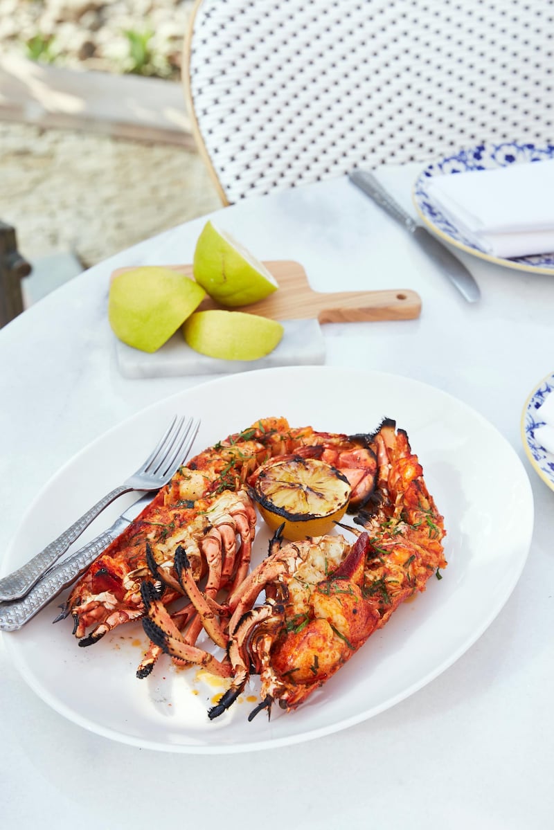 Charcoal-roasted lobster at Fika by chef Izu Ani 