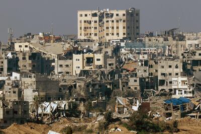 Damaged and levelled buildings in Gaza. AFP