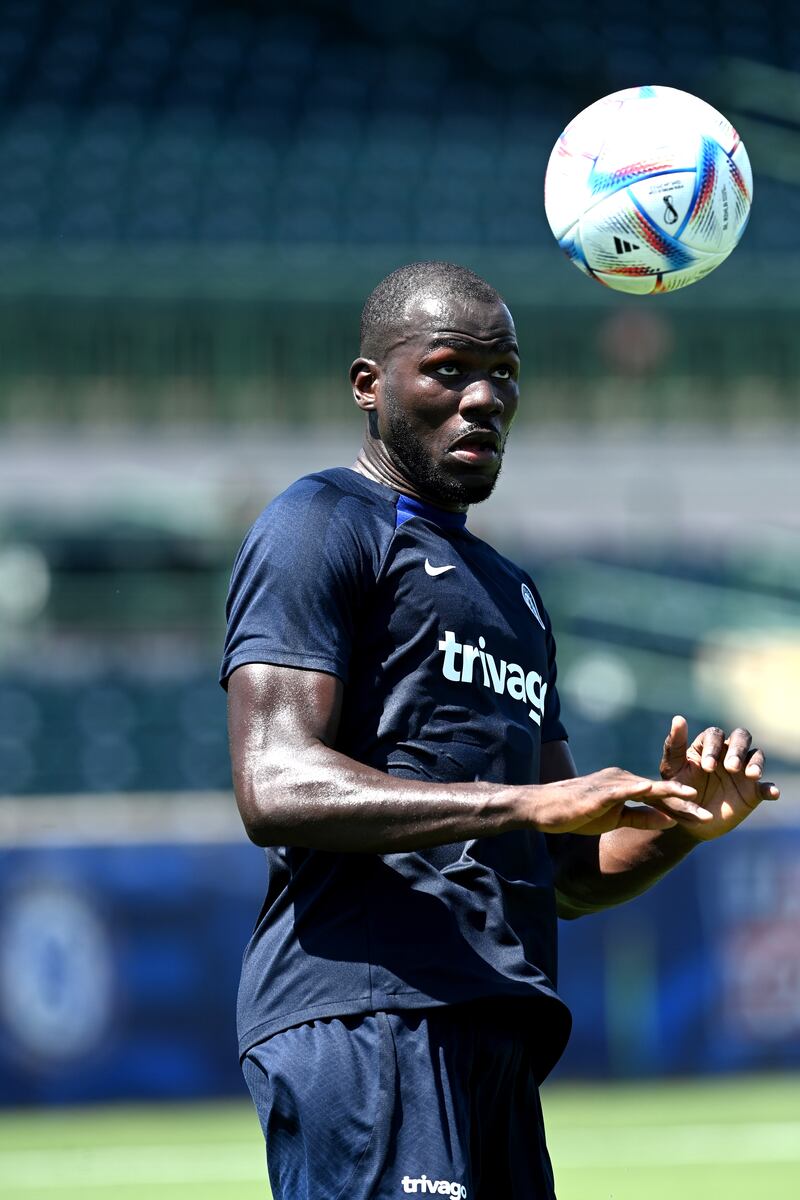 New arrival Kalidou Koulibaly during a training session at Osceola Heritage Park,