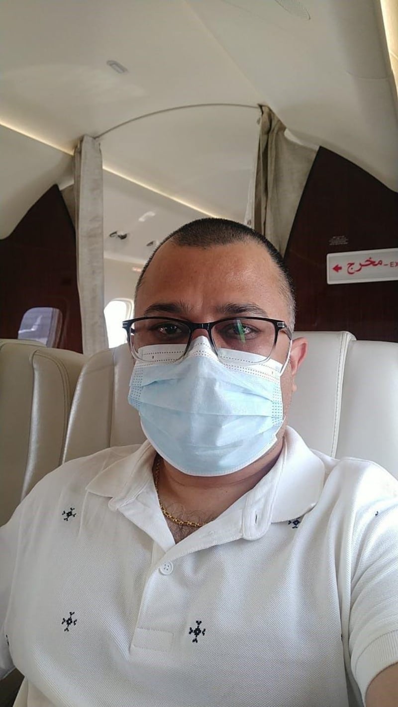 Dr Pawan Agrawal was in Varanasi, northern India, for his father’s funeral and was among eight people to return recently to Dubai on a business jet that cost upwards of $43,000. Commercial flights from India have been suspended to guard against a deadly Covid-19 strain. Courtesy: Dr Agrawal