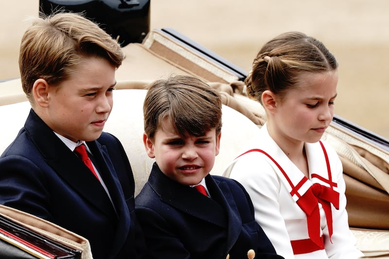 From left, Prince George, Prince Louis and Princess Charlotte. PA