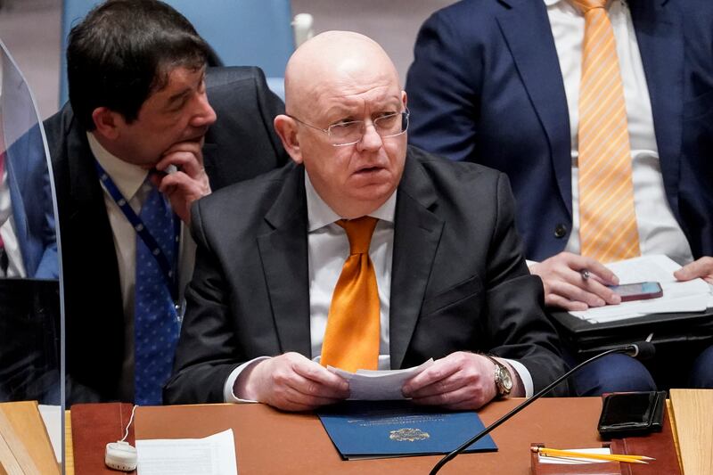 Vasily Nebenzya, Russia's ambassador to the UN. AP