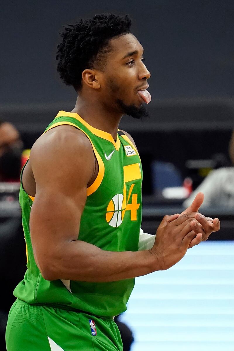 Utah Jazz guard Donovan Mitchell during the second half of the NBA game against the Toronto Raptors in Florida on Friday, March 19. AP