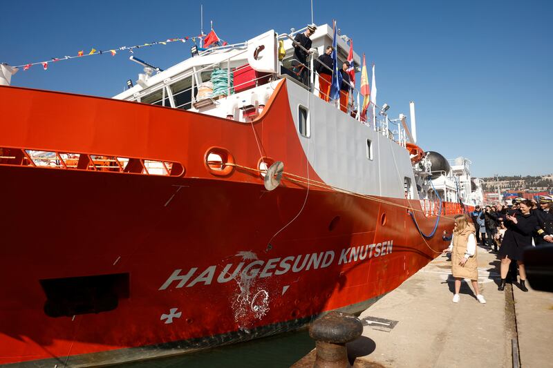 A cargo ship to supply liquefied natural gas, at Zona Franca near Barcelona.  Reuters