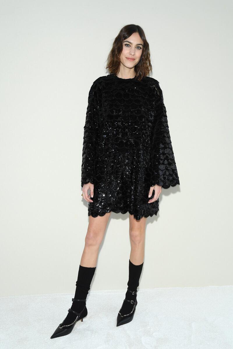 Alexa Chung attends the Valentino show (Photo by Pascal Le Segretain/Getty Images)