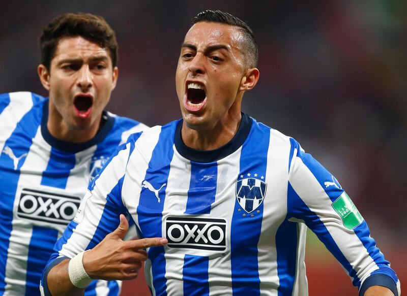 Monterrey's Rogelio Funes, front, celebrates the equaliser. AP