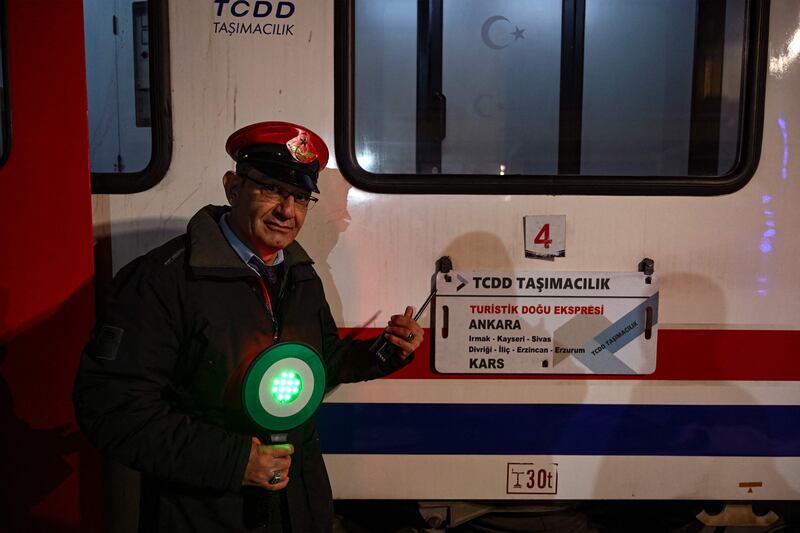 The train runs twice a week from December 30 to March 31 to make the most of the snow-covered landscapes. Its route is a miniature version of Russia's Trans-Siberian railway, says engineer Fatih Yalcin.