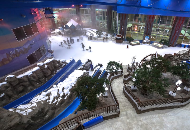 Snow Abu Dhabi at Reem Mall is an example of how shopping centres have diversified in order to draw in the crowds. Victor Besa / The National
