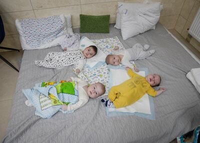 Surrogate-born babies in a special shelter owned by BioTexCom clinic in a residential basement on the outskirts of Kyiv, Ukraine, March 15, 2022, while Russia's advance continued. Reuters